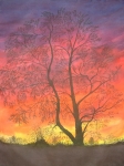 Есенен залез(2007). Батик. 62х51 см. (не е в наличност)