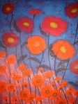 Гербери(2007). Батик. 64х52 см.Gerberas(2007). Batik. 64х52cm (не е в наличност)