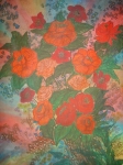 Букет в червено(2006). Батик. 64х52 см. Bouquet in red(2006). Batik. 64х52  cm  (не е в наличност)