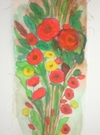 Букет от макове(2006). Батик. 48х25 см.A bouquet of orchids(2006). Batik. 48х25 cm (не е в наличност)