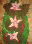 Букет с орхидеи(2007). Батик. 47х25 см.A bouquet of orchids(2007). Batik. 47х25  cm (не е в наличност)