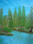 Пролет край реката (2009). Маслени бои върху платно. Размери 55х46 см. (ангажирана)