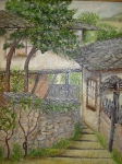 Възрожденски къщи в г.Ловеч (2010). Маслени бои върху платно.  Размери 55х46 см (ангажирана)