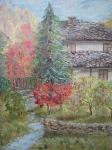 Къща край реката (2010). Маслени бои върху платно.  Размери 55х46 см (ангажирана)